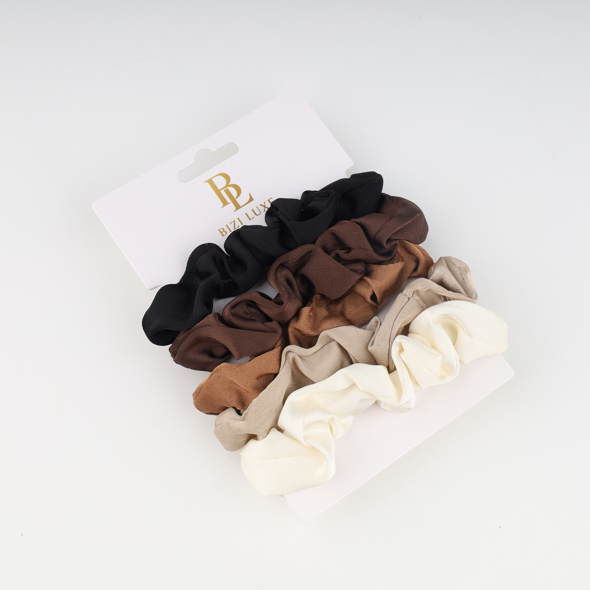 BiziLuxe Satin Scrunchies – Haargummis für Extensions