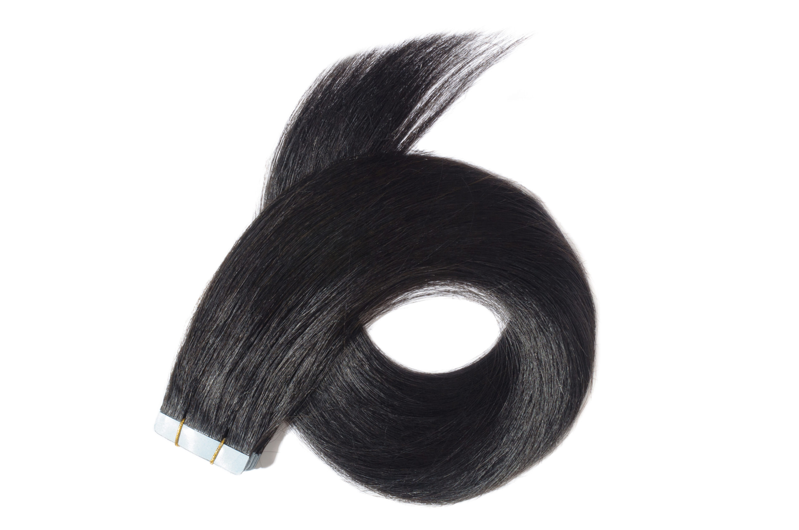 Straight,Jet,Black,Tape,In,Remy,Human,Hair,Extensions